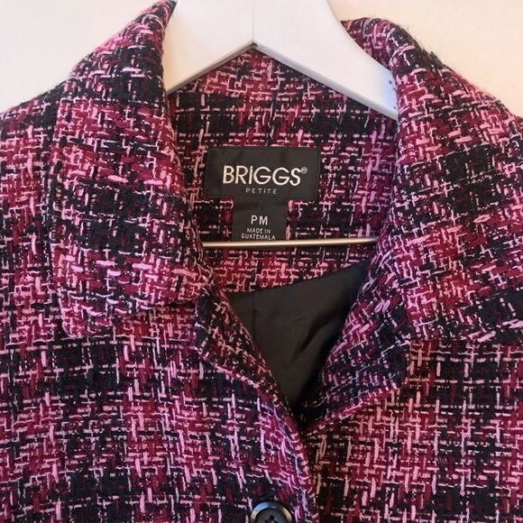 Briggs Pink Tweed Lined Blazer Petite Medium - Picture 5 of 8